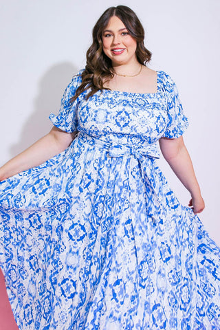 GOTTA GET GOING WOVEN MIDI DRESS - Glamourous Grace