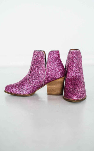 Fiera Glitter Booties in Pink - Glamourous Grace