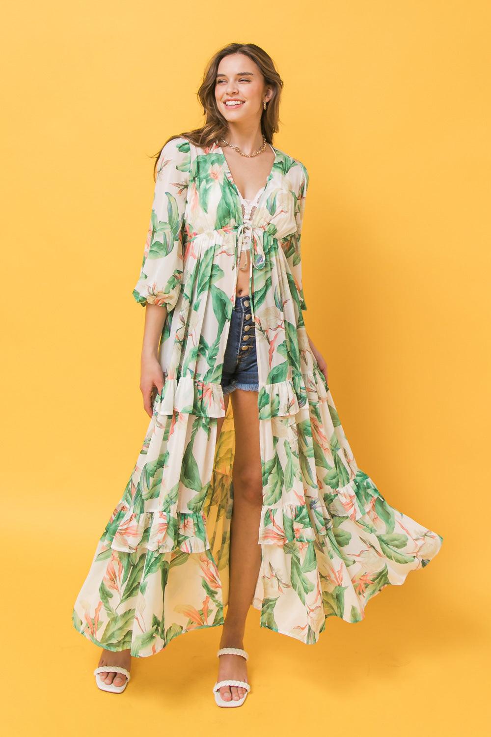 EASY DAYS FLORAL MAXI KIMONO TOP - Glamourous Grace