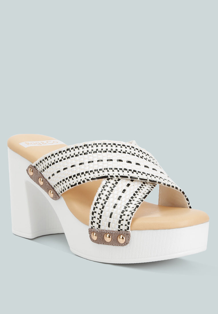 Finley Raffia High Block Heel Clogs - Glamourous Grace