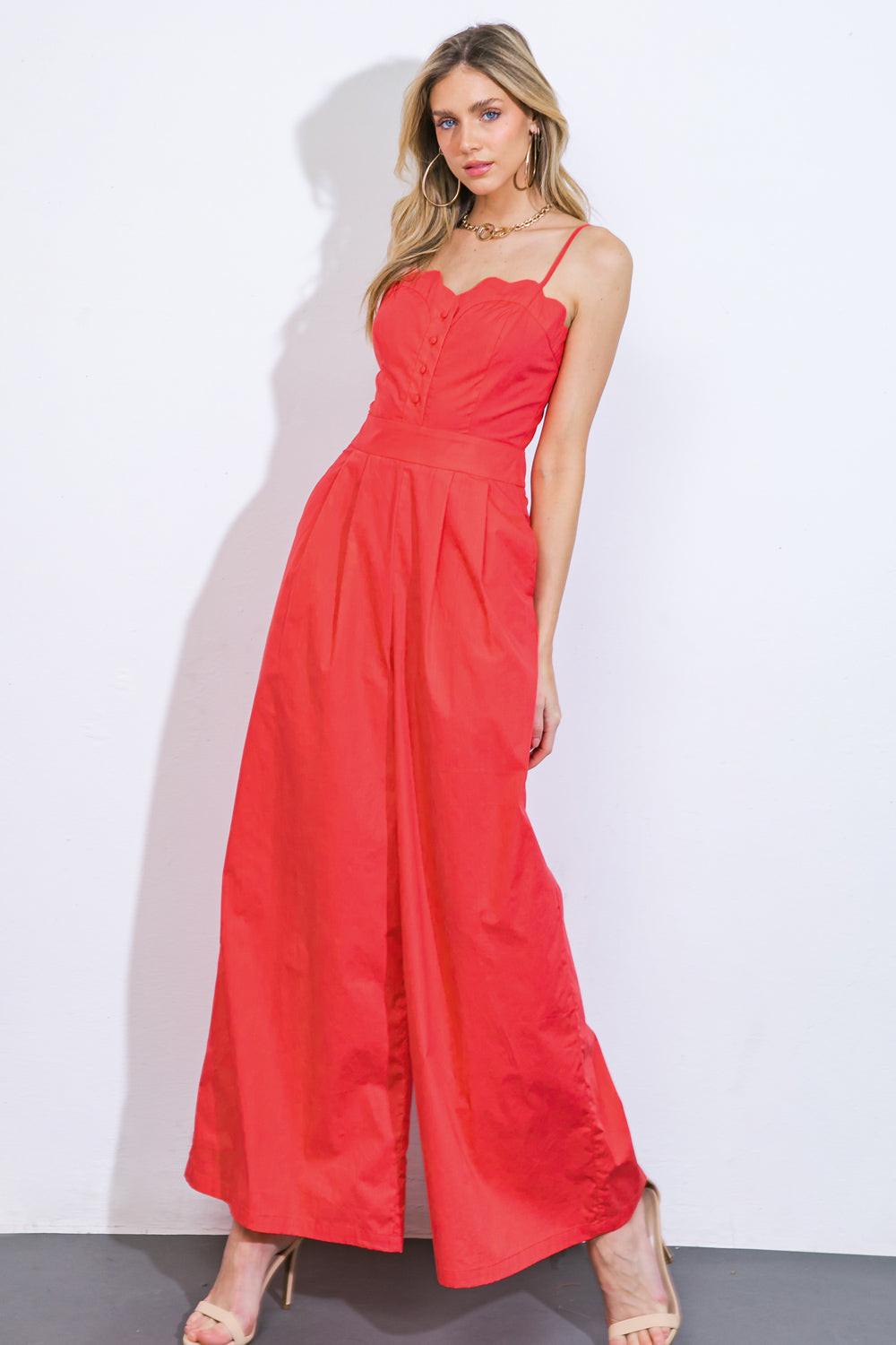 A BEAUTIFUL FEELING WOVEN JUMPSUIT - Glamourous Grace