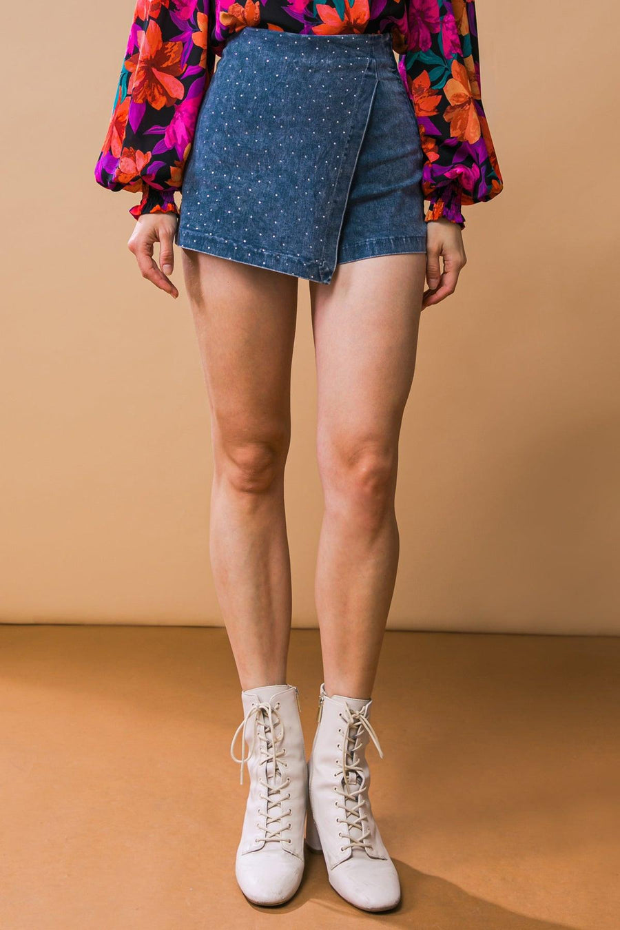 POSH POSITION DENIM SKORT - Glamourous Grace