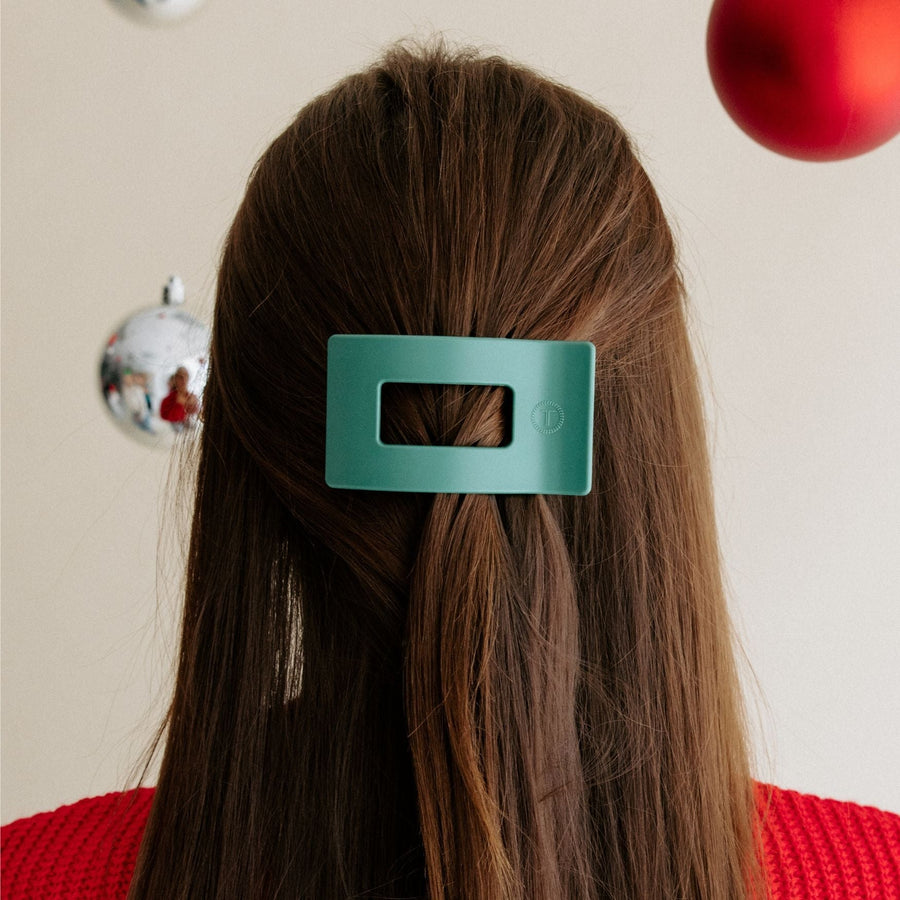 Fir Real Small  Flat Rectangle Hair Clip - Glamourous Grace