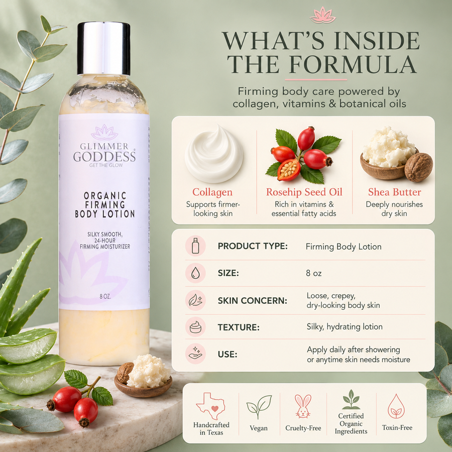 Organic Firming Body Lotion – Skin Tightening Formula - Glamourous Grace