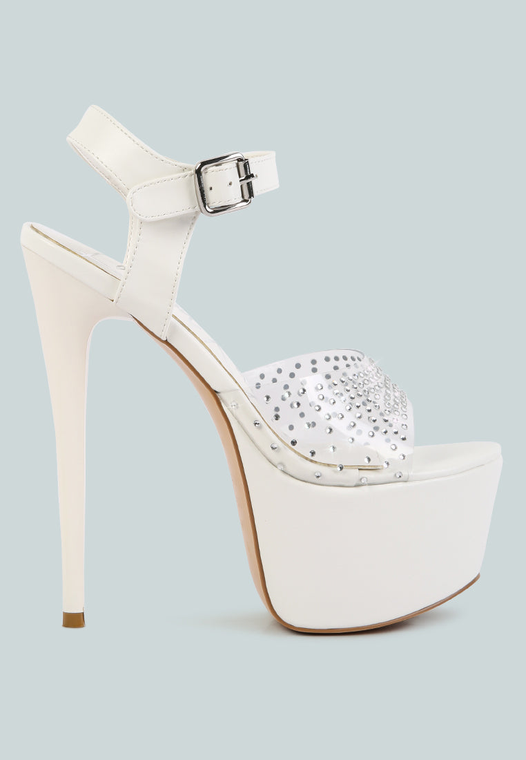 First Date Ultra High Heel Clear Sandals - Glamourous Grace