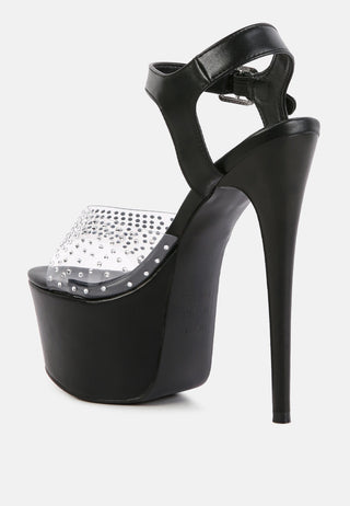 First Date Ultra High Heel Clear Sandals