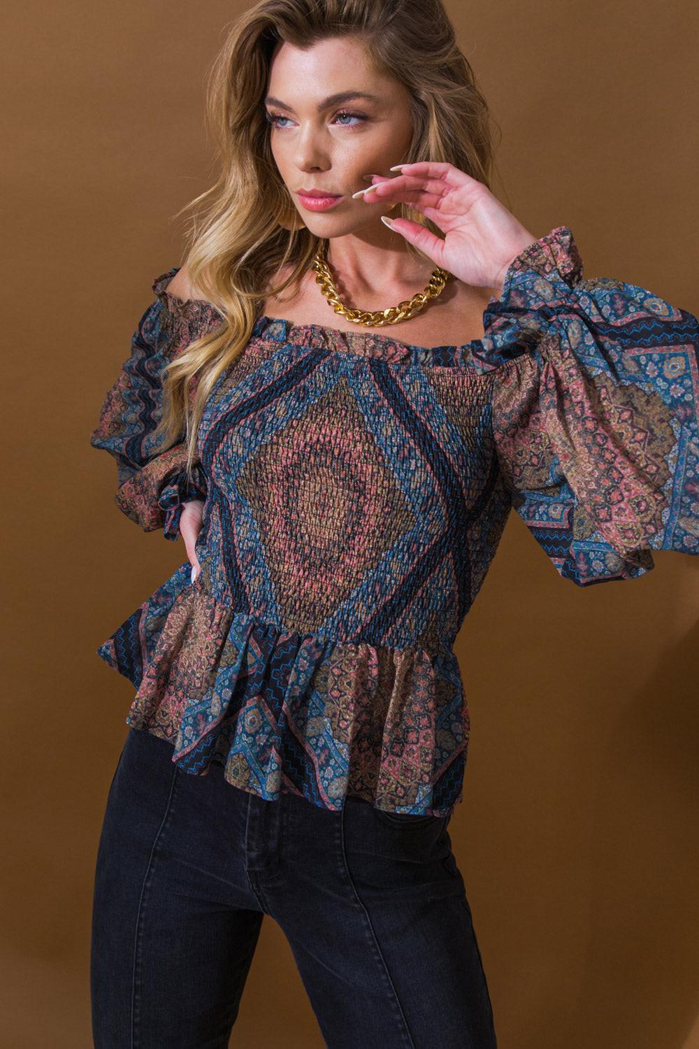 BOHO RAINBOW WOVEN TOP - Glamourous Grace