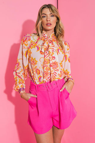 BLOOMING WITH BLISS WOVEN TOP - Glamourous Grace