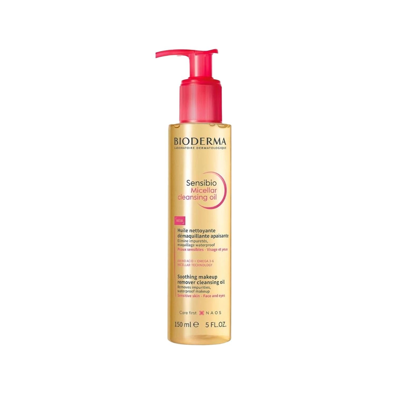 Bioderma Sensibio Micellar Cleansing Oil - Gentle Makeup Remover for Sensitive Skin, 5.07 fl oz - Glamourous Grace
