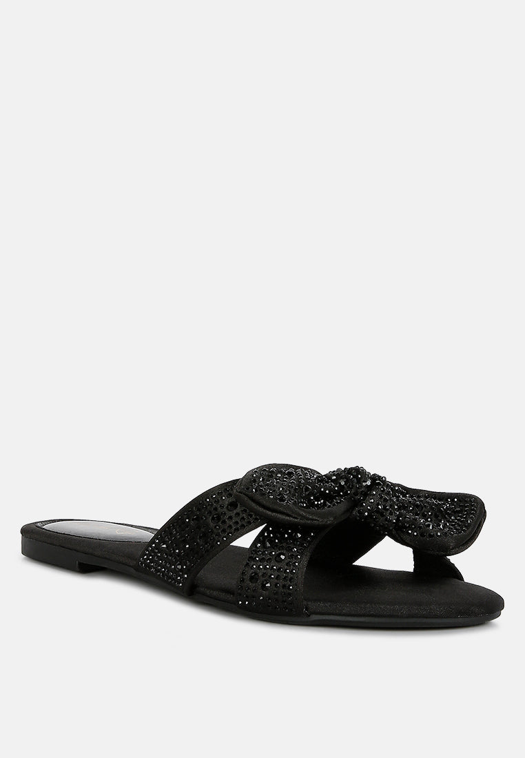 Fleurette Bow Flat Sandals - Glamourous Grace