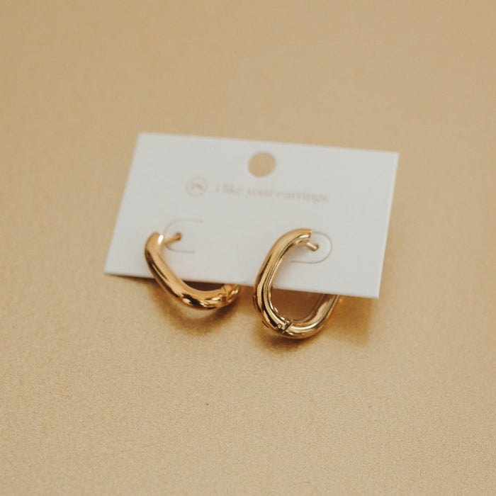 Flirty Fantasy Oval Hoop Earrings - WATERPROOF - Glamourous Grace