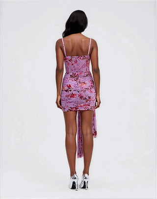 Floral Haze Bustier Mini Dress – Violet (Final Sale) - Glamourous Grace