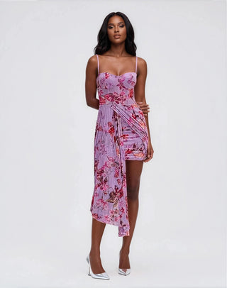 Floral Haze Bustier Mini Dress – Violet (Final Sale) - Glamourous Grace