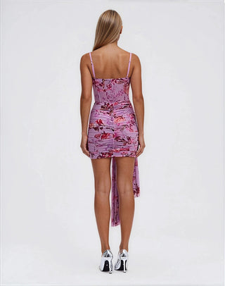 Floral Haze Bustier Mini Dress – Violet - Glamourous Grace