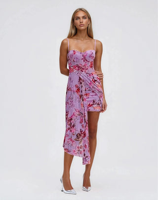 Floral Haze Bustier Mini Dress – Violet - Glamourous Grace