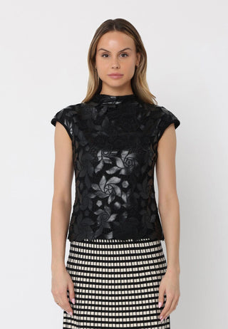 Floral Lace Detail Sleeveless Top