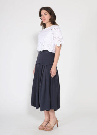 Floral Lace Embroidered Short Sleeve Crop Top