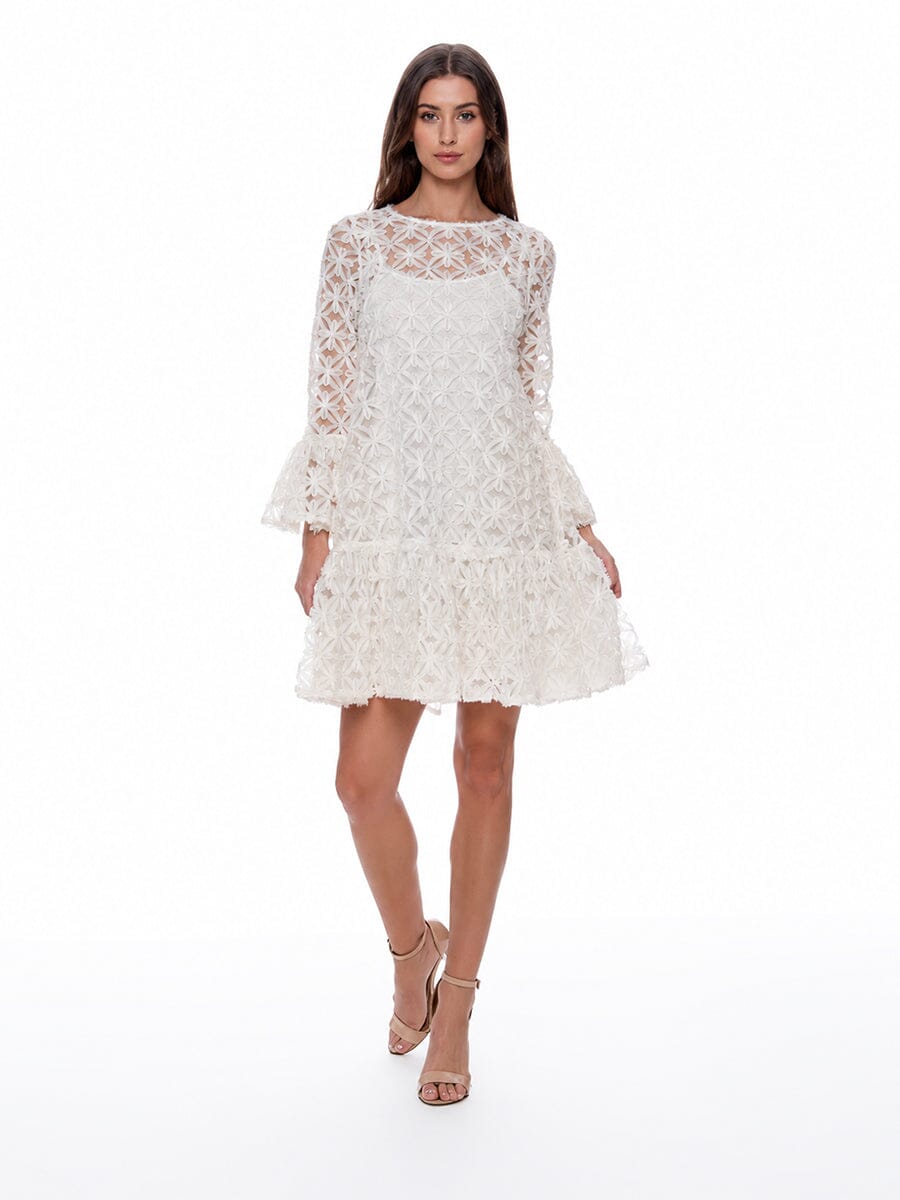 Floral Pattern Sheer Midi Dress - Glamourous Grace