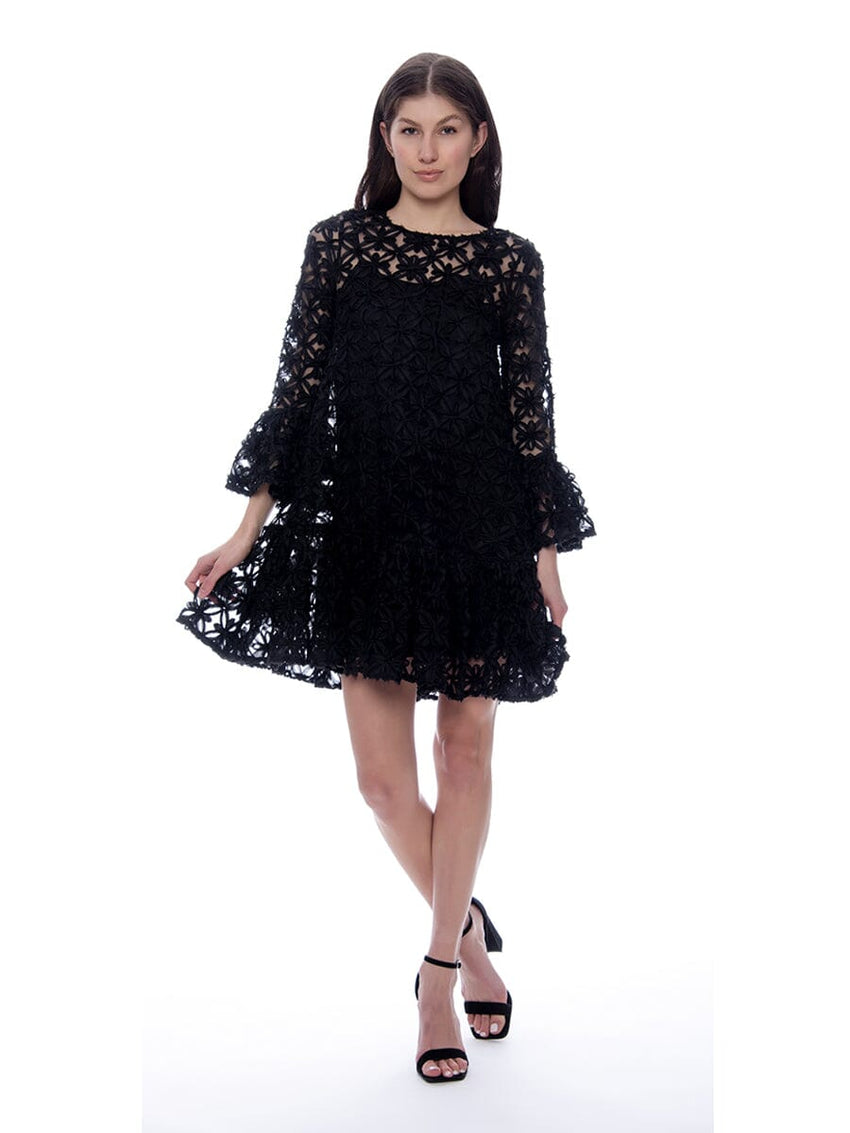 Floral Pattern Sheer Midi Dress