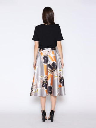 Floral Print A-Line Midi Skirt