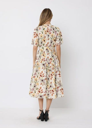 Floral print belt dress