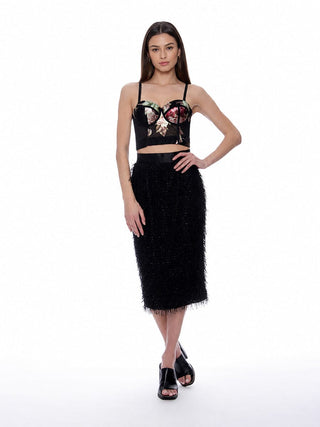 Floral Print Bustier Top - Glamourous Grace
