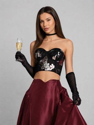 Floral Print Bustier Top