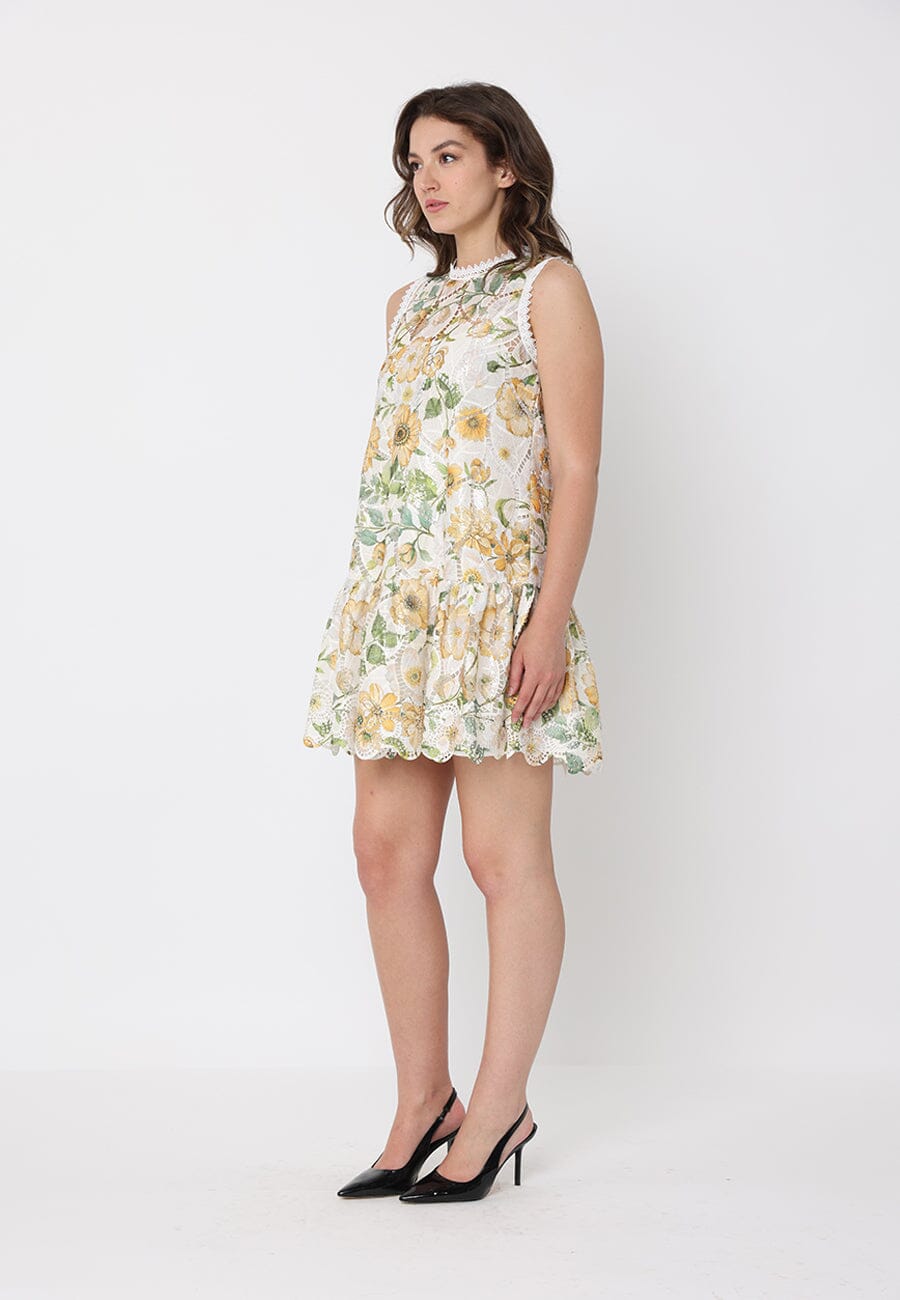 Floral Print Lace Detailed Relaxed Fit Dress - Glamourous Grace