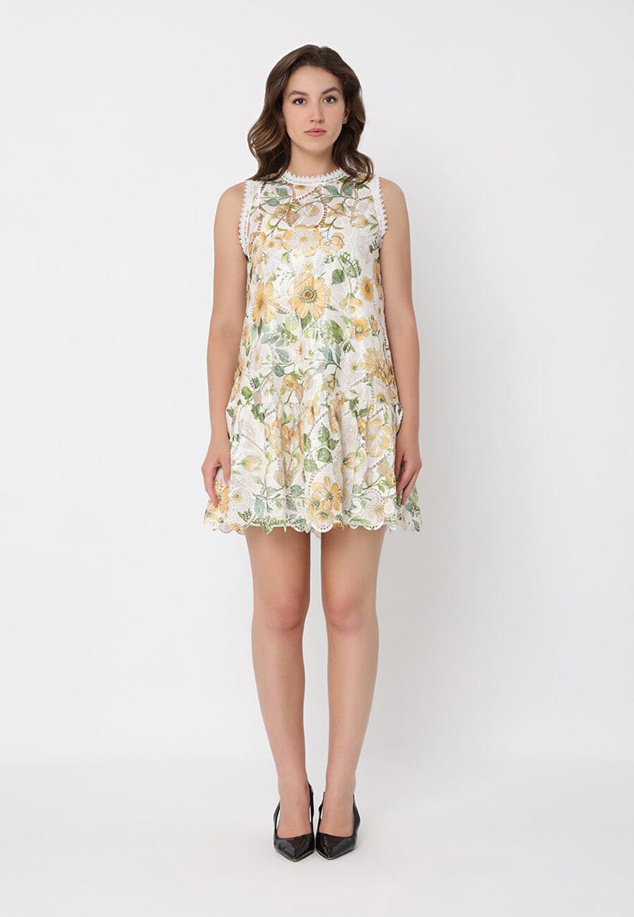 Floral Print Lace Detailed Relaxed Fit Dress - Glamourous Grace