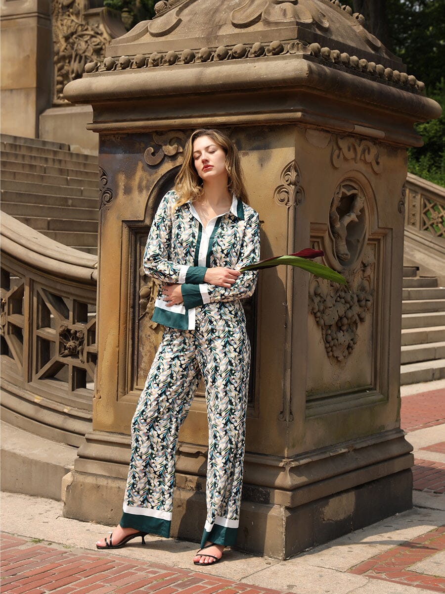 Pine Print Button Down Shirt - Glamourous Grace