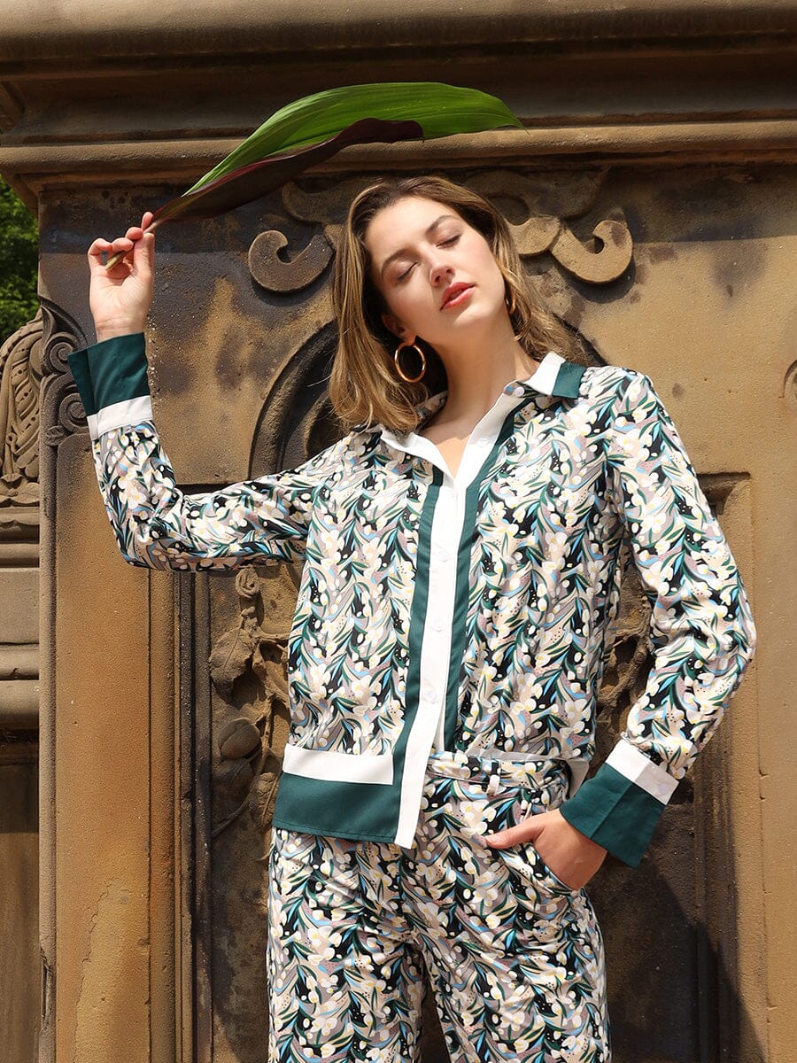 Pine Print Button Down Shirt - Glamourous Grace