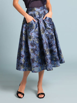 Floral Print Organza Skirt