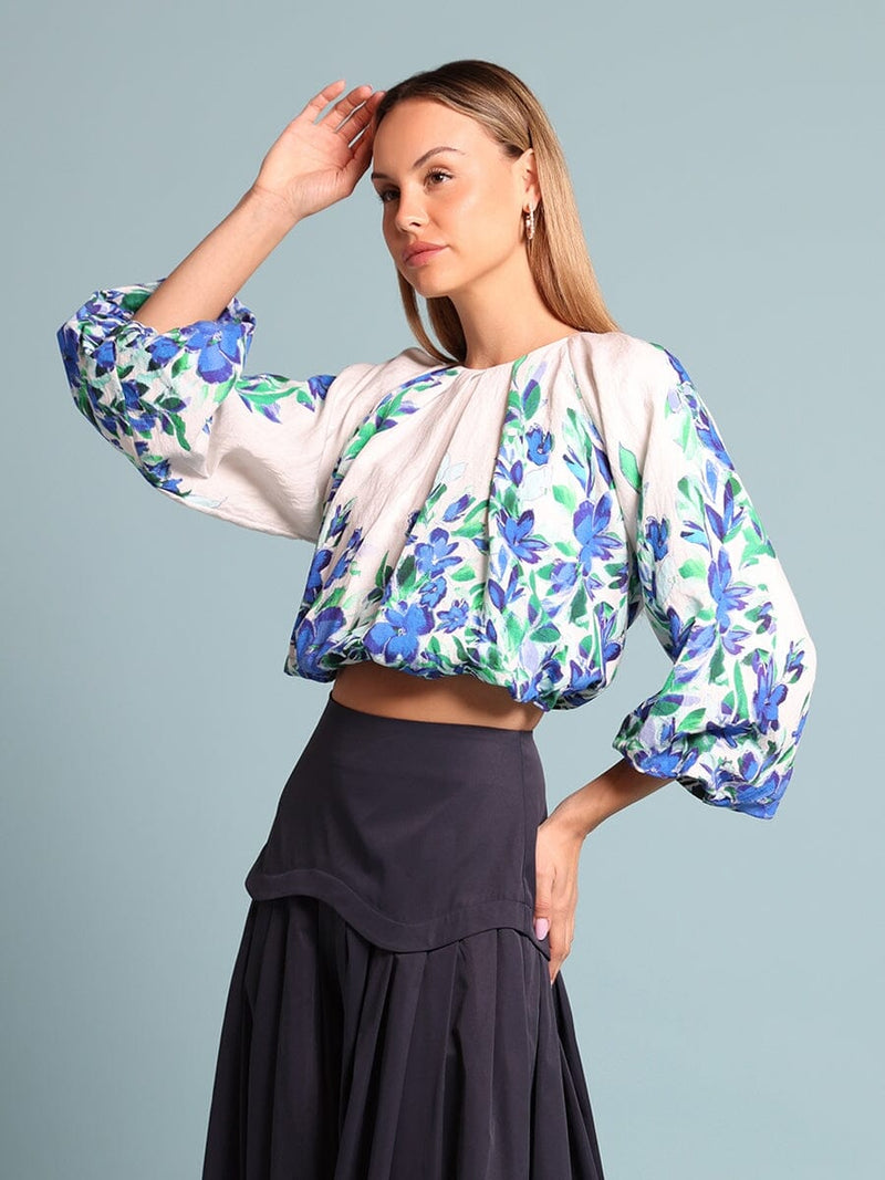 Floral print pleated top - Glamourous Grace