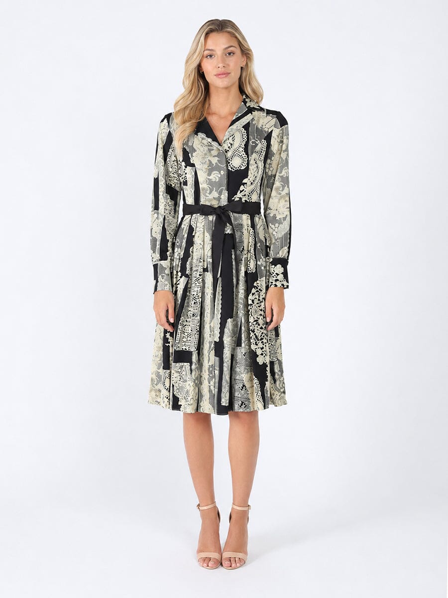 Floral print polyster belt dress - Glamourous Grace