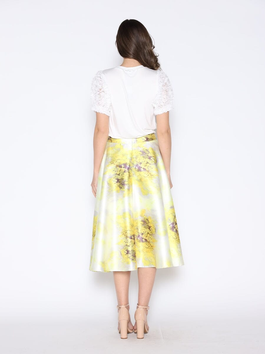 Floral Print Satin A-Line Skirt - Glamourous Grace