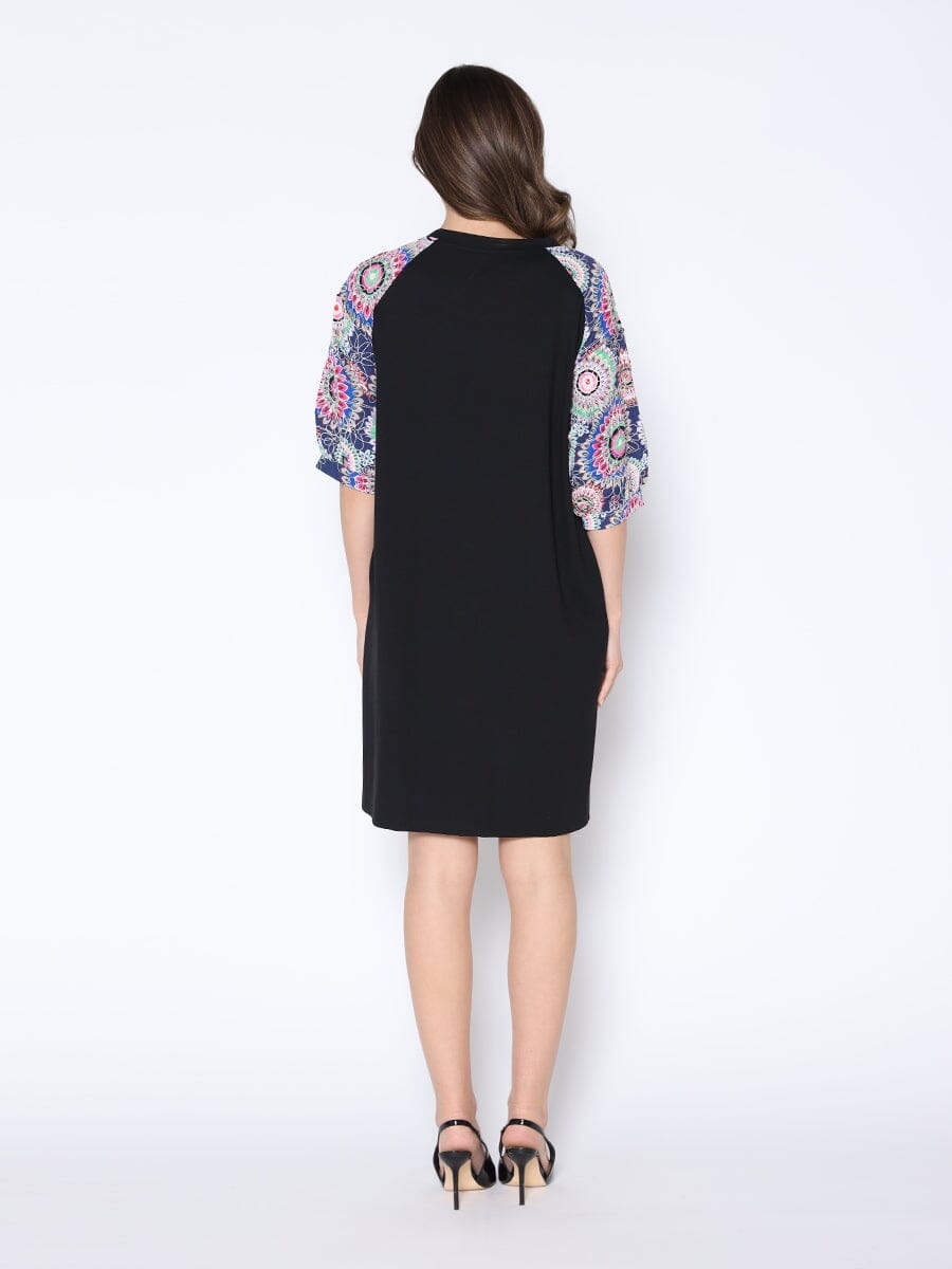 Floral Print Sewing Sleeves Sectioned Mini Dress - Glamourous Grace