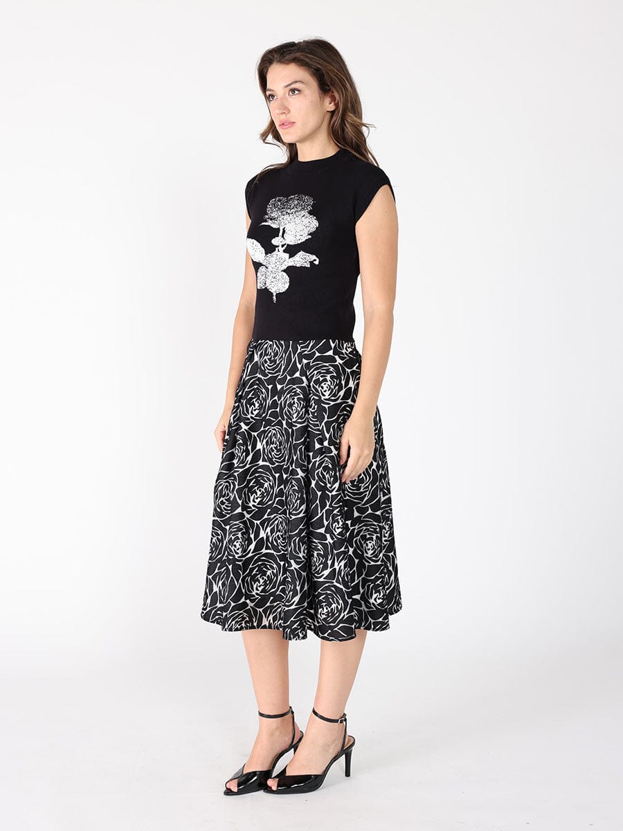 Floral print velvet wide skirt - Glamourous Grace