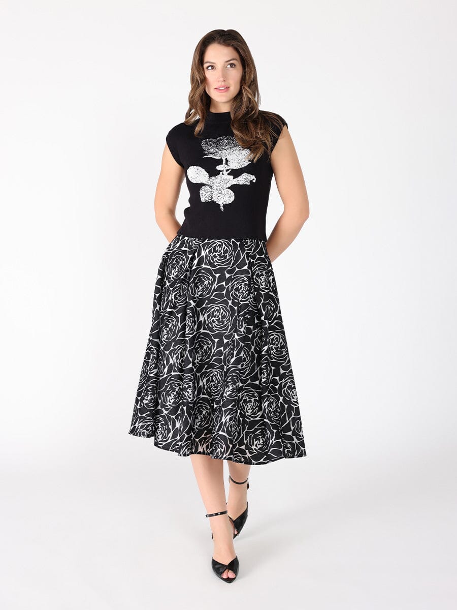Floral print velvet wide skirt - Glamourous Grace