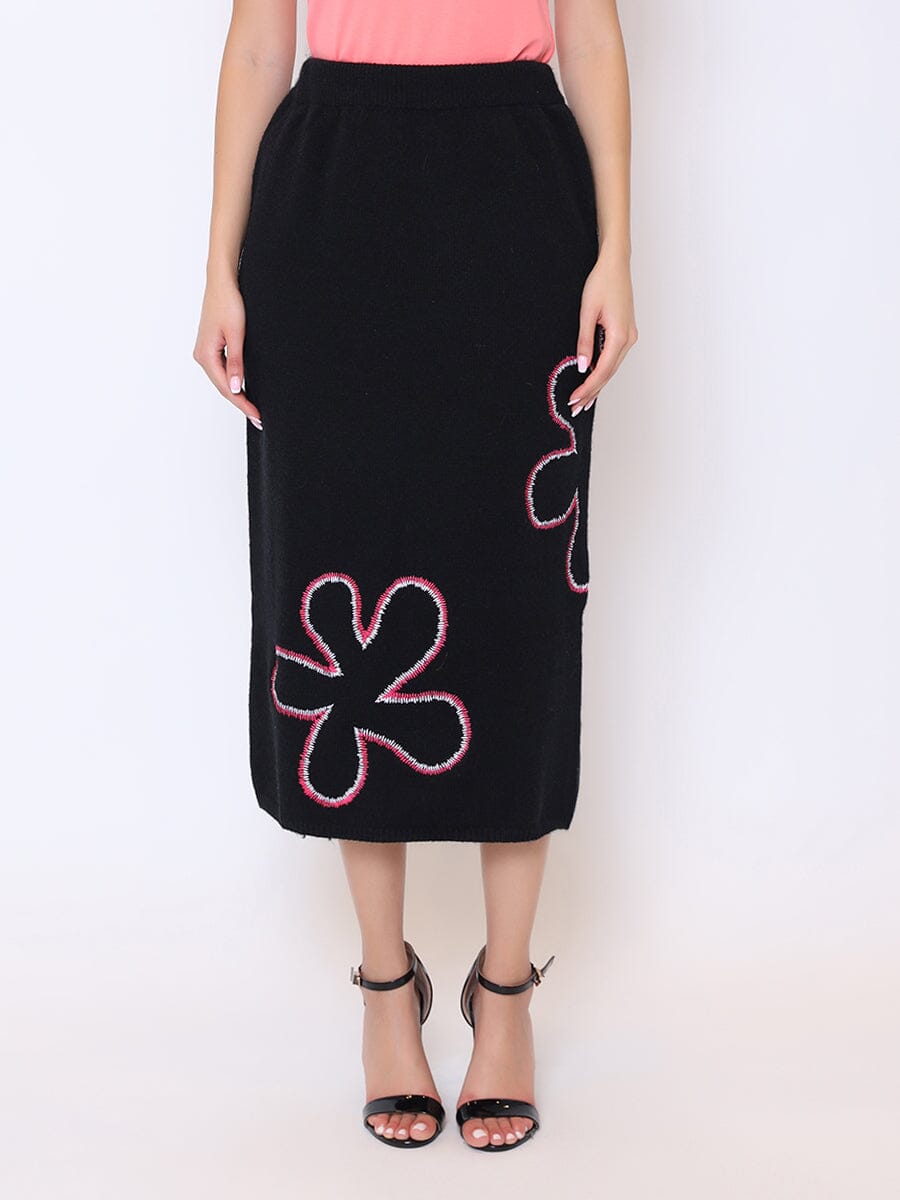Floral Printed Knit Pencil Skirt - Glamourous Grace