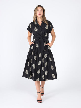 Floral Short Sleeve Belt Dress