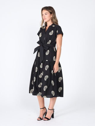 Floral Short Sleeve Belt Dress
