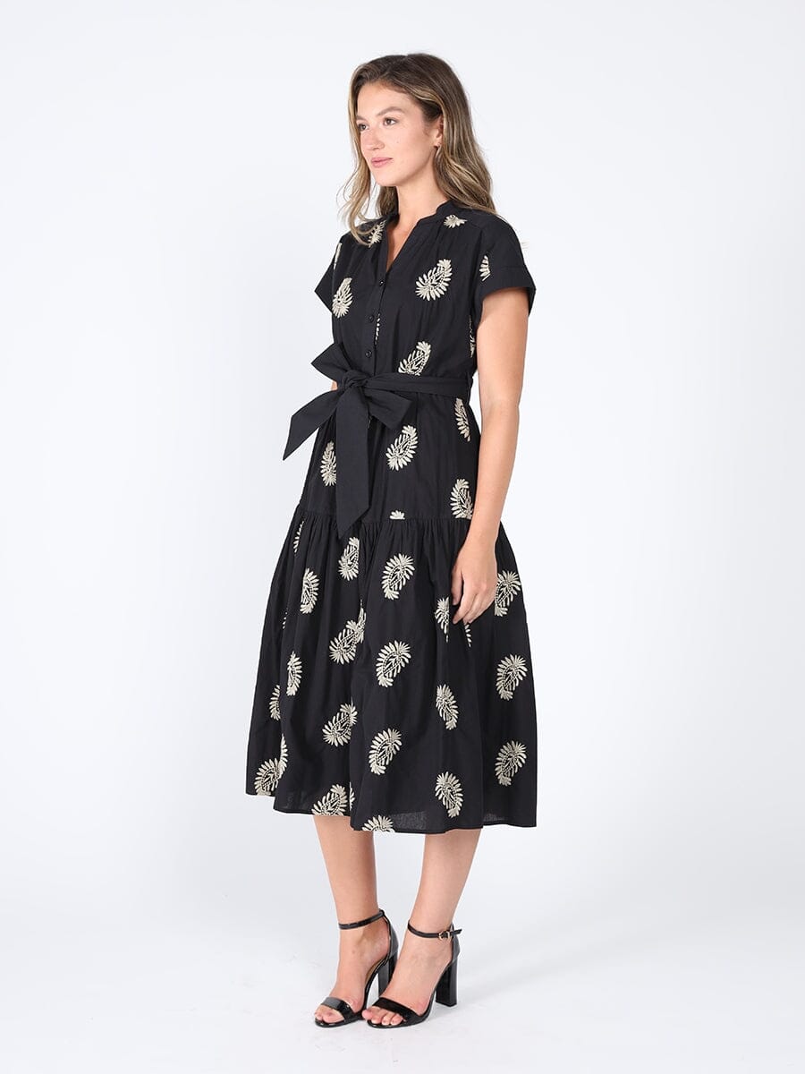 Floral Short Sleeve Belt Dress - Glamourous Grace