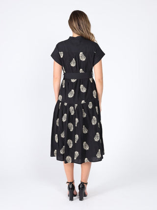 Floral Short Sleeve Belt Dress