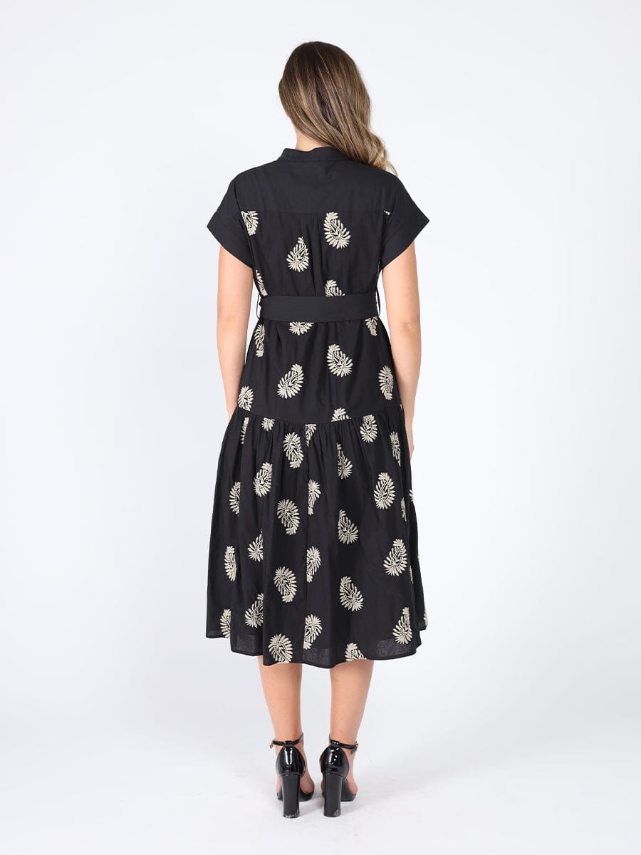 Floral Short Sleeve Belt Dress - Glamourous Grace