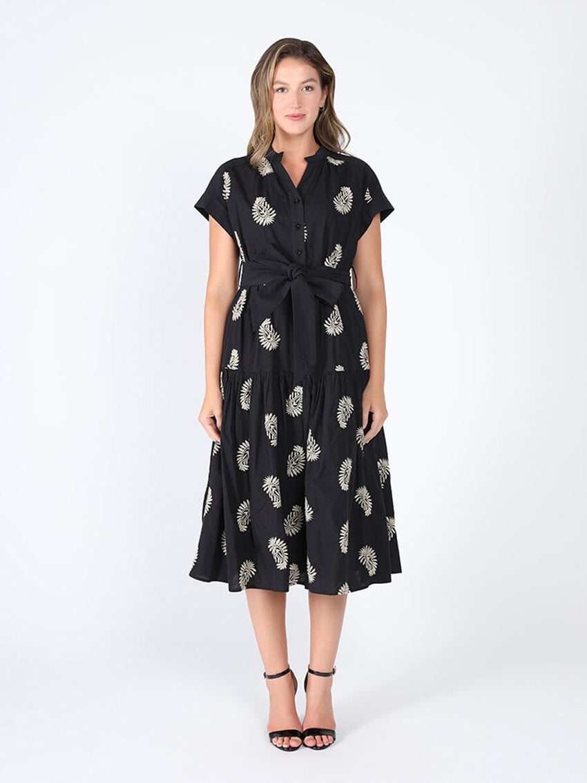 Floral Short Sleeve Belt Dress