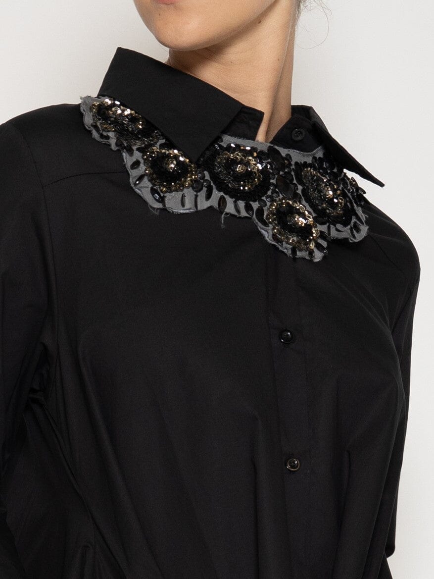 Floral spangle beaded fabric necklace - Glamourous Grace
