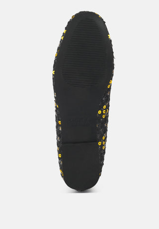 Florent Sequin Flat Bow Ballerinas