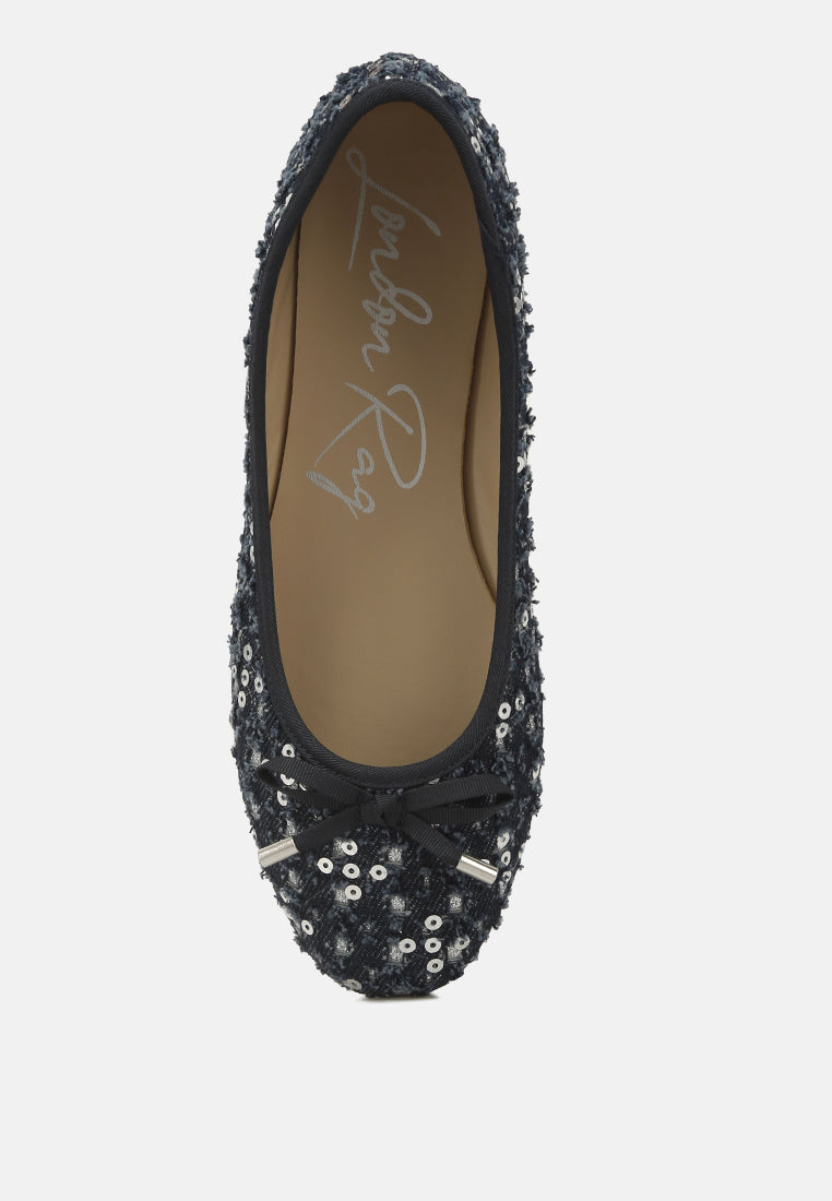 Florent Sequin Flat Bow Ballerinas - Glamourous Grace