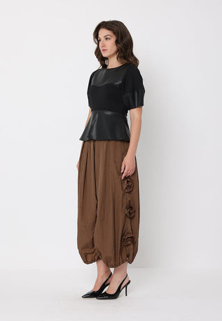 Flower Applique Parachute Pants - Glamourous Grace