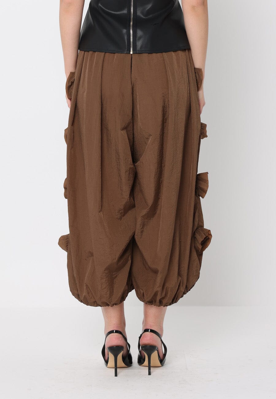 Flower Applique Parachute Pants - Glamourous Grace